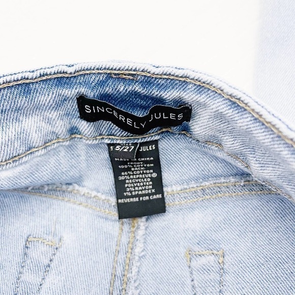 Sincerely Jules High Rise Button Down Light Wash Denim Jeans SZ27 - Picture 4 of 7